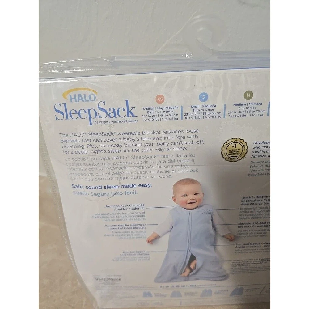 HALO SleepSack Green Wearable Blanket Baby XS Newborn 5-10 Pounds 100% Cotton